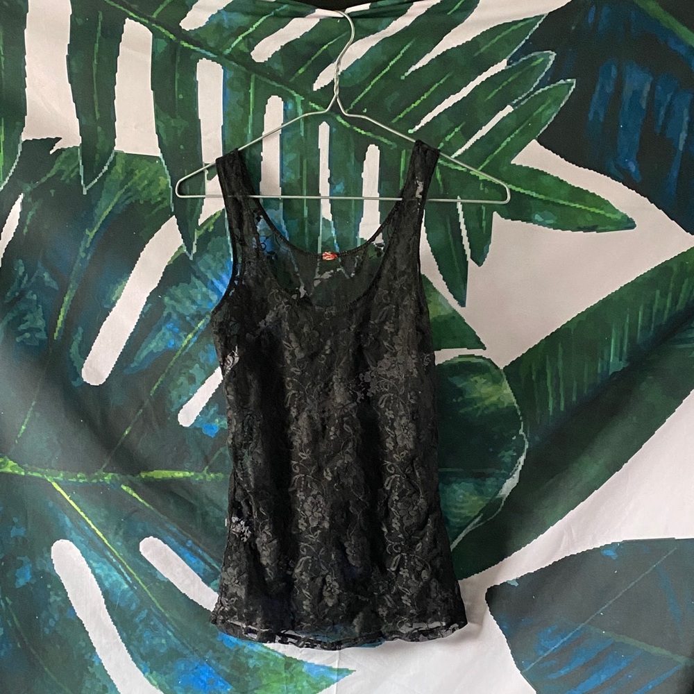 Women's Black Lace Tank Top